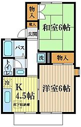 パークハイム向原 2Kの間取図画像