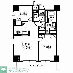 レジディア杉並方南町 2LDKの間取図画像