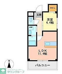 クレール 1LDKの間取図画像