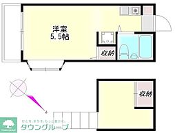 アビタシオン東伏見A ワンルームの間取図画像