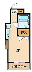 サンパレス花小金井 ワンルームの間取図画像