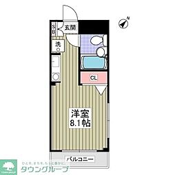 レイルビル ワンルームの間取図画像