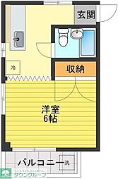 関口ビル1 1Kの間取図画像
