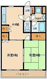 ラメゾンドムラージュ 2Kの間取図画像