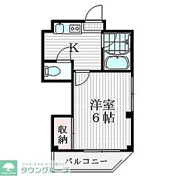 グリーンハイム 1Kの間取図画像
