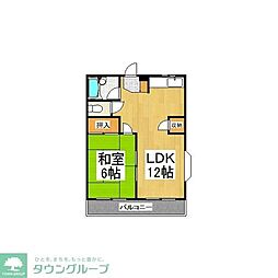 サンパークハイツ 1LDKの間取図画像