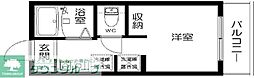 コーポはぎや ワンルームの間取図画像
