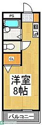 アキコーポ ワンルームの間取図画像