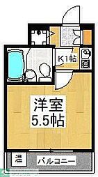 エクレール小平 1Kの間取図画像