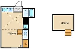 サンパル東伏見 ワンルームの間取図画像