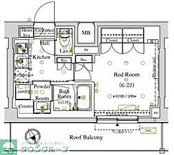 ARKMARK東大井 4階1Kの間取り