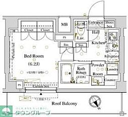 ARKMARK東大井 4階1Kの間取り