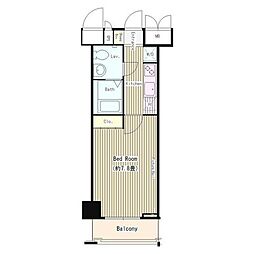 ハイトサーブル川崎 4階1Kの間取り