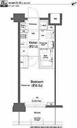 プラウドフラット鶴見II 7階1Kの間取り