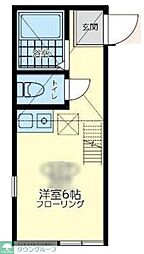 ユナイト小倉クーベルタンの杜 2階ワンルームの間取り