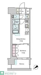 Brillia ist 大井町 8階1DKの間取り