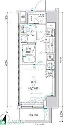クラリッサ川崎ルーナ 5階1Kの間取り