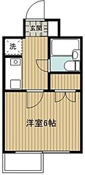 プライムアーバン川崎 6階1Kの間取り