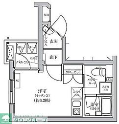 ベルシードステアー鶴見市場駅前 2階ワンルームの間取り