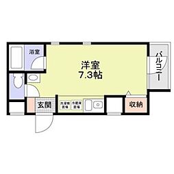 エスペリオ 2階ワンルームの間取り