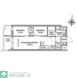 COMFORIALIV南品川 2LDKの間取図画像