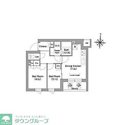 COMFORIALIV南品川 2DKの間取図画像