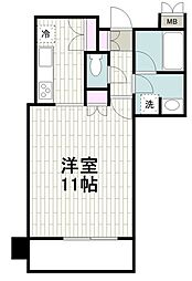 クリエ川崎 1Kの間取図画像