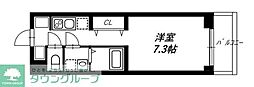 リヴシティ蒲田イースト ワンルームの間取図画像