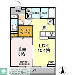 D Paina 矢向 1LDKの間取図画像