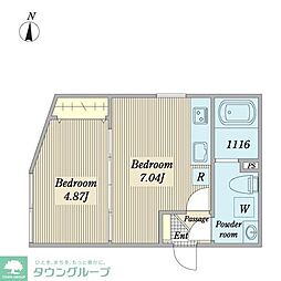 STRIPES 大森 1DKの間取図画像