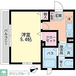 リヴェール・ケイズ 1Kの間取図画像