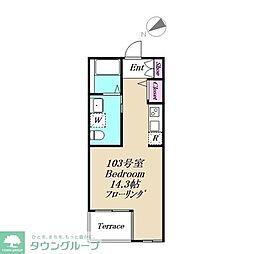 大田区田園調布本町アパート ワンルームの間取図画像