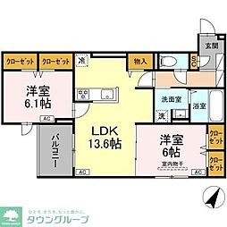Serene Tera(セリーン テラ) 2LDKの間取図画像