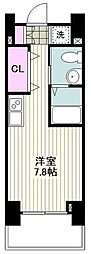 クラリッサ川崎EAST ワンルームの間取図画像