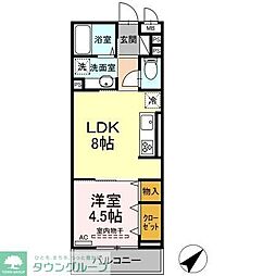 プランドールN1 1LDKの間取図画像