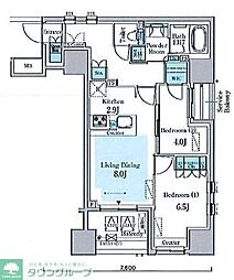GRANPASEO横濱関内PREMIUM 2LDKの間取図画像