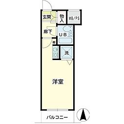 ニックアーバンスピリッツ川崎 ワンルームの間取図画像