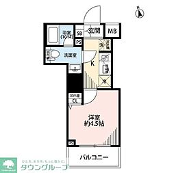 プレール・ドゥーク戸越銀座通り 1Kの間取図画像