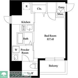 ティーズガーデン川崎大師2 1Kの間取図画像