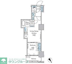 パークアクシス横濱関内スクエア 1LDKの間取図画像