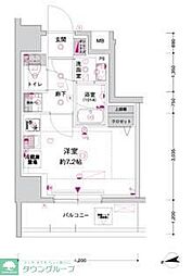 CREST TAPP川崎港町 ワンルームの間取図画像