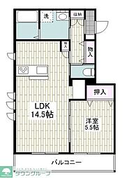 クレールメゾン 1LDKの間取図画像