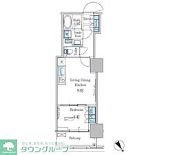 パークアクシス横濱関内スクエア 1LDKの間取図画像
