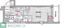 グランドガーラ横濱山下町 1Kの間取図画像
