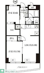 鶴見ワンダーランド 2LDKの間取図画像