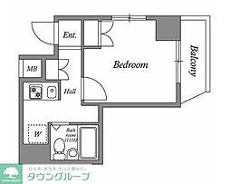 レジディア横濱関内 1Kの間取図画像