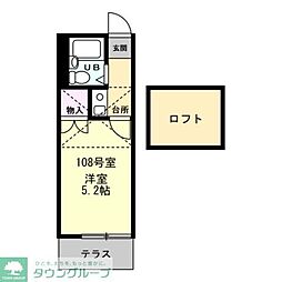 レオパレス川崎観音 1Kの間取図画像