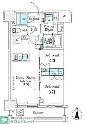 J.GRANCourt品川西大井EAST 2LDKの間取図画像