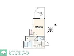 MELLAS黄金町 1Kの間取図画像