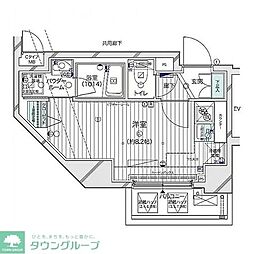MAINSTAGE川崎8ヴィアート ワンルームの間取図画像